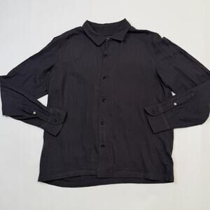 rag & bone Shirt Mens Medium Black Long Sleeve Button Front 100% Cotton Casual